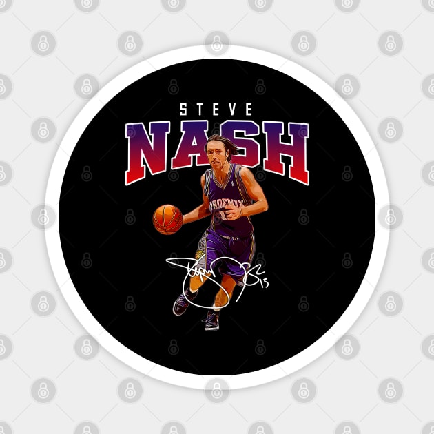 Steve Nash Basketball Legend Signature Vintage Retro 80s 90s Bootleg Rap Style Magnet by CarDE